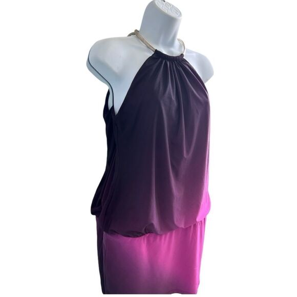 XSCAPE Mini Halter Sleeveless Ombré Cocktail Dress Size 4. - Picture 4 of 9